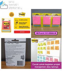 3M Post-it 3321-SSHAB-B Super Sticky Note Havana 76x76mm 135 Sheets