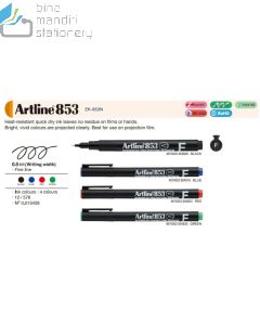 Foto alat tulis Kantor merk Artline terlaris type Artline 853 Overhead Projector Marker Spidol OHP Permanen