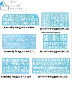 Foto Penggaris Lettering Set (Huruf & Angka) merk Butterfly