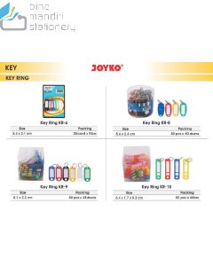 Jual Joyko KR-10 | KR-6  | KR-8  | KR-9 Key Ring aksesori Tag-Label nama kunci / Gantungan Kunci termurah harga grosir Jakarta