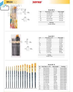 Gambar Kuas Lukis Cat Air Cat Minyak Akrilik Set Palet Joyko Brush BR-10 No.7 merek Joyko