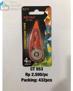 Contoh Pita Koreksi Tipex Roll Penghapus Tulisan Joyko Correction Tape CT-553 merek Joyko