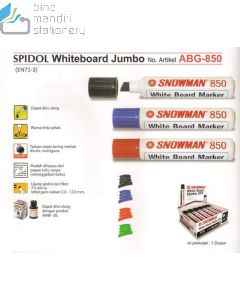 sample Image stationery Spidol Papan Tulis Snowman ABG-850 Whiteboard Marker Jumbo Black